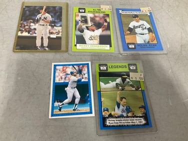 Vintage collectible baseball cards(Nolan Ryan, Rickey Henderson, and more)