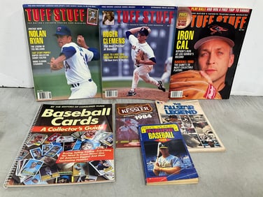 1990's Tuff Stuff magazines, 1984 baseball handbook, and more