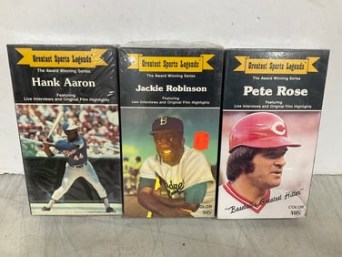 Greatest Sports Legends VHS tapes with live intervuews and original film highlights