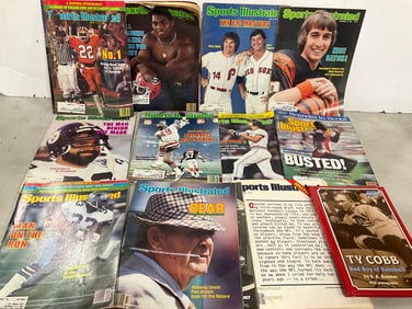 1980's Sports Illustrated magazines and Ty Cobb Bad Boy of Baseball hardcover book