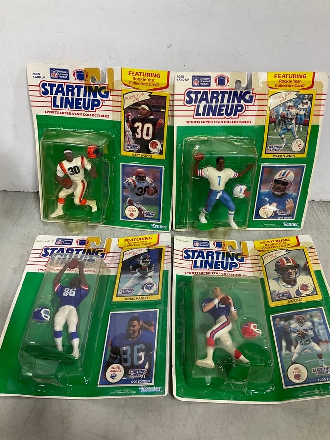 Starting Lineup collectibles(Lionel Manuel, Ickey Woods, Warren Moon, and more-new in package): Starting Lineup collectibles(Lionel Manuel, Ickey Woods, Warren Moon, and more-new in package)