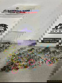 Vintage baseball coins and Colorado Rockies baseball card team album