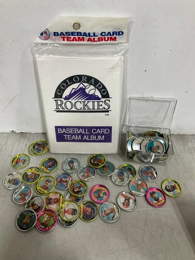 Vintage baseball coins and Colorado Rockies baseball card team album: Vintage baseball coins and Colorado Rockies baseball card team album
