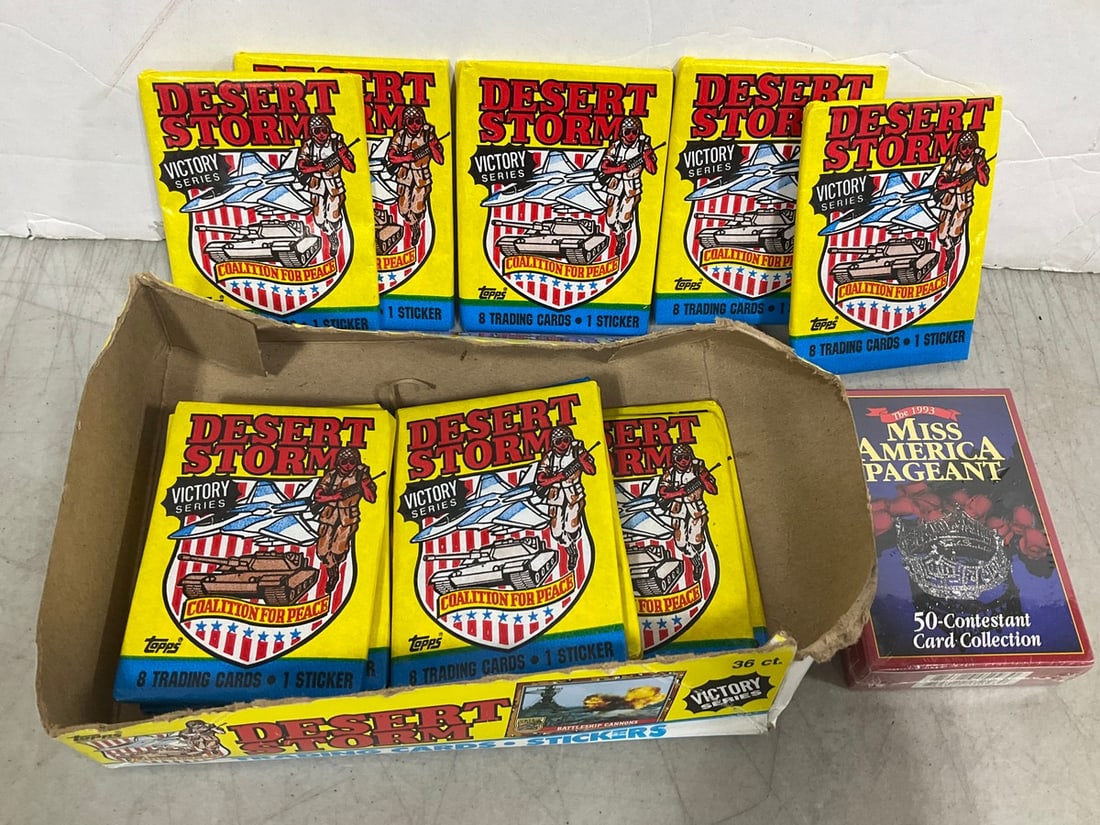 1991 Topps Desert Storm cards and The 1993 Miss America Paegant cards(new in package) (1 of 1)