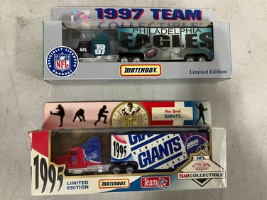 1995 NY Giants and 1997 Philadelphia Eagle Limited edition  NFL matchbox collectibles(new in