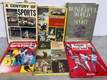 Various sports books/sports encyclopedia