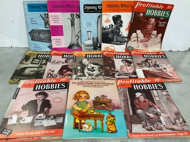 Vintage antique/profitable hobbies magazines and Dolly Dingle coloring book