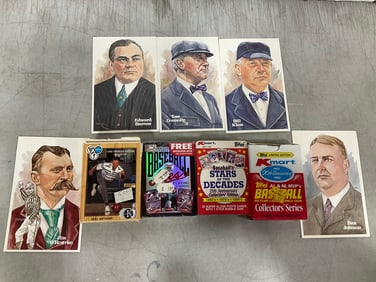 Vintage postcards, baseball cards/playing cards, and more