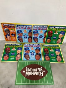 1990 MLB All Star Masks books and Manwich placemat