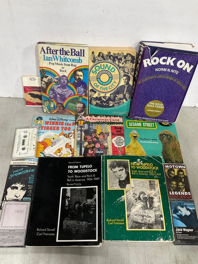 Various Rock Hard Cover Books, 45s, and more (1 of 1)