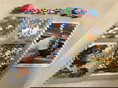 Various Baseball Cards and Toy Cars