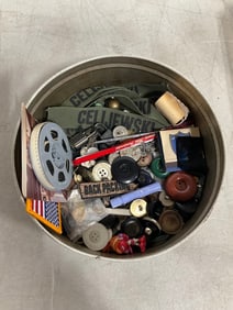 Vintage buttons and military items