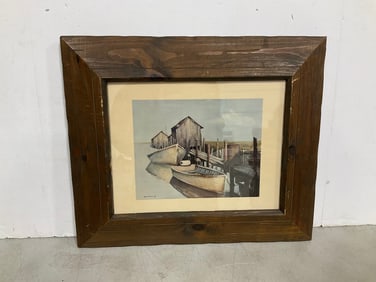 Framed artwork by David Stone Martin(16in.x20in.)