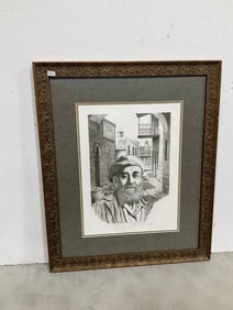 Framed lithograoh by Emanuel Schary(21in.x25.5in.)