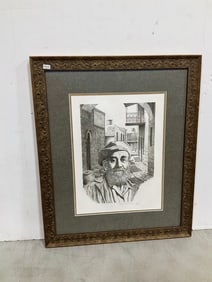 Framed lithograph by Edna Hibel(24in.x34in.)