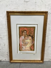 Framed lithograph by Edna Hibel(24in.x34in.)