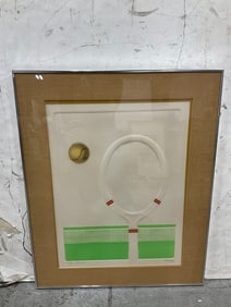 Framed tennis artwork(26in.x32.5in.)