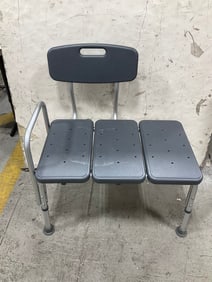 Adjustable bath and shower transfer bench