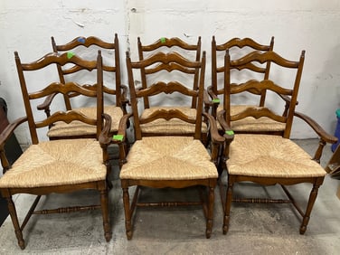Artistica Ladder back dining chairs with hand woven seats