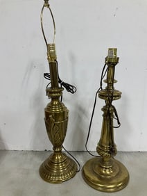 Brass lamps(tallest 29in.)