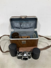 Vintage Chinon camera with carrying case