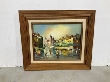 Framed and signed oil painting(12.5in.x14.5in.)