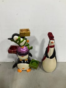 Christmas statue and candleholder(tallest 12in.)