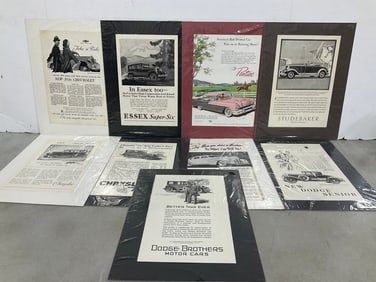 Vintage car advertisements