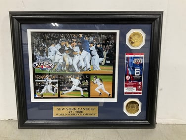 Framed NY Yankees Photographs, Ticket, and more (13inx16in)