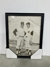 Framed Mickey Mantle/Roger Maris NY Yankees Photographic Print with Signatures (12.5inx15in)