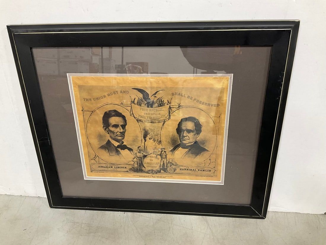 Framed Vintage Presidential Lithograph (19inx23in): Framed Vintage Presidential Lithograph (19inx23in)