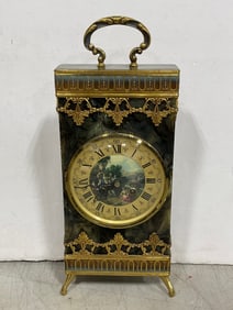 Vintage Roman Numeral Mantle Clock (13in Tall)