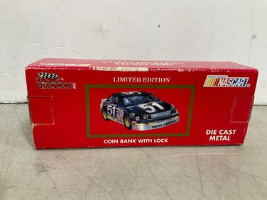 Nascar Die Cast Metal Coin Bank in box