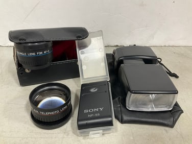 Various camera attachments(flash, lenses, and more)