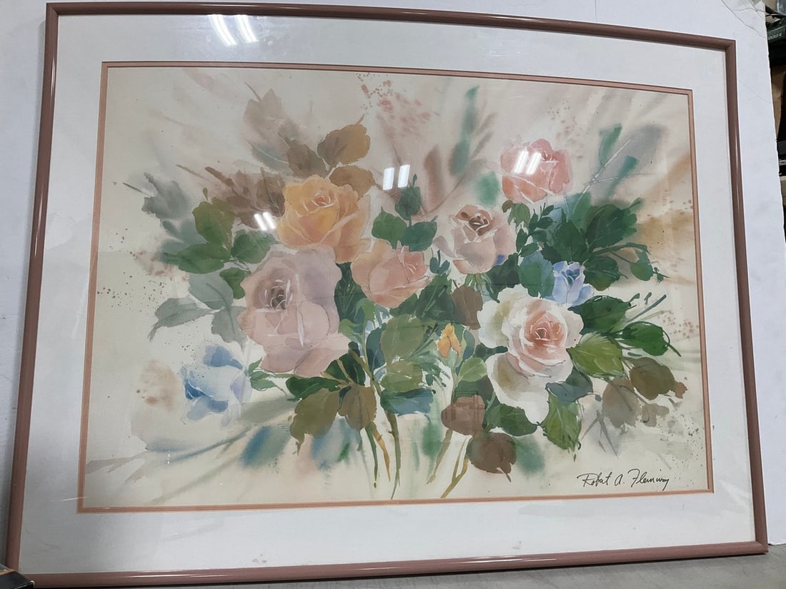 Framed and Signed Floral Artwork (31inx41in) (1 of 1)