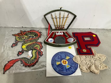 Leather Boxing Gloves, and Binoculars