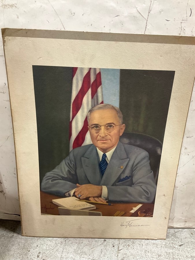 Harry S Truman Signed Art Print Replica (20inx25in) (1 of 1)