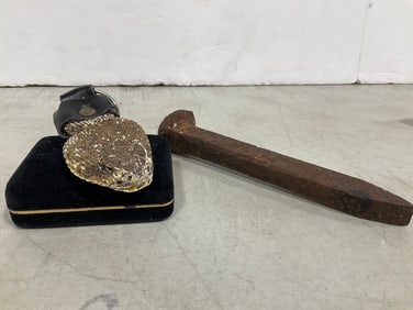 Snake Head Keychain, and Railroad Spike