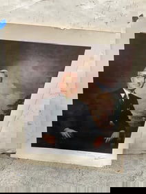 Harry S Truman Signed Art Print Replica (20inx25in) *slight rip*