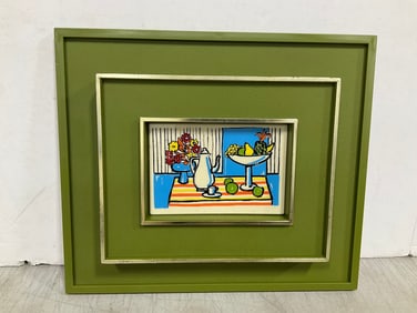 1960s Olive Green Frame Decor