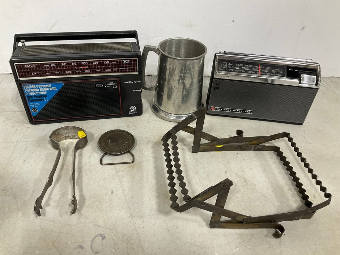 Personal Radios (Panasonic, General Electric), Seth Harter Cup, and other Vintage Items: Personal Radios (Panasonic, General Electric), Seth Harter Cup, and other Vintage Items
