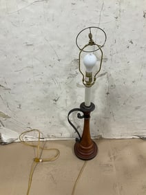 Wooden base table lamp(33in.tall)