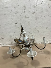 5 bulb floral theme ceiling light fixture(15.5in.tall)