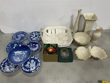 Lenox vases/bowl, Waterford Christmas ornament, and more(11in.tallest)