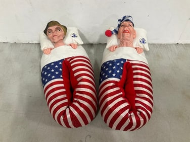 1988 Ronald and Nancy Reagan presidential slippers