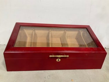 Glass top cigar humidor(21.5in.x11in.x8in.)