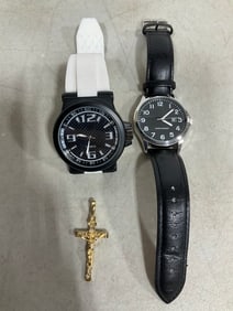 Watches and cross pendant
