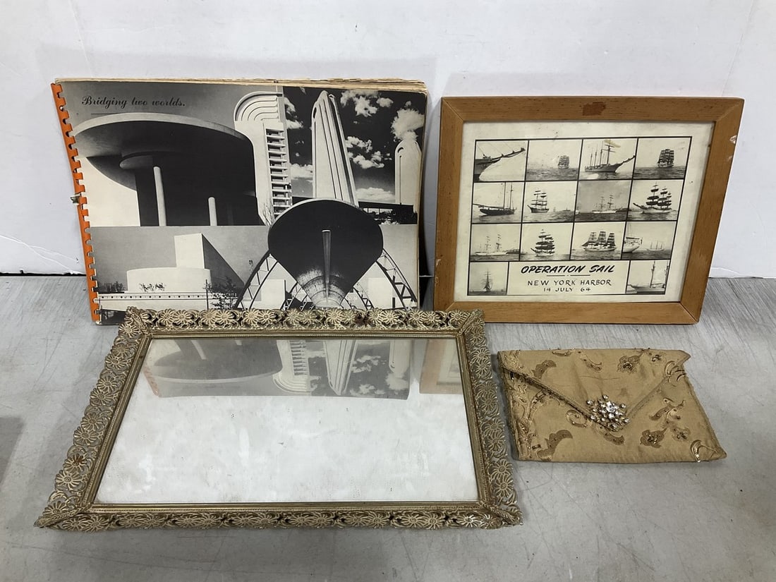 Vintage framed mirror(10in.x15in.), Operation sail New York harbor July 64 framed collage, and more (1 of 1)