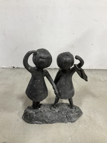 Lead sculpture signed Latimer(7.5in.tall)