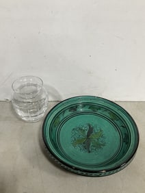 Atlantis crystal vase and terracotta bowl(5.5in.tallest)